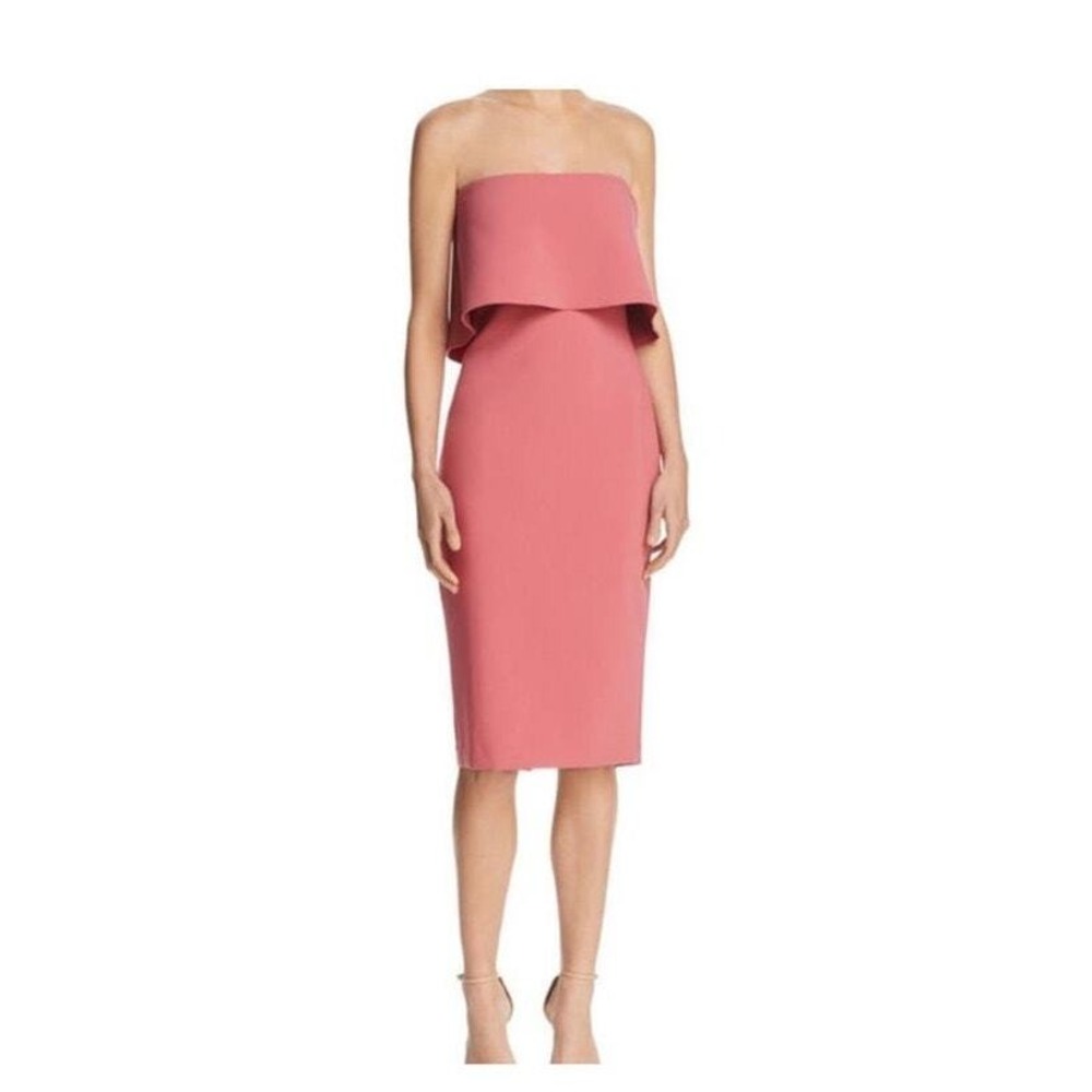 Likely Driggs Strapless Sheath Dress Womens Size 0 Pink Excellent Party Cocktail